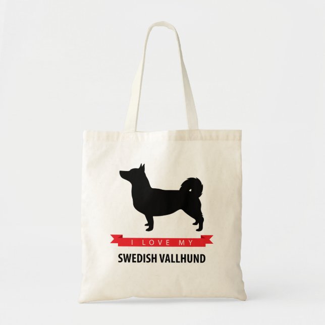 Bolsa Tote Eu amo minha sacola sueco de Vallhund (Frente)