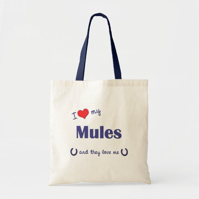 Bolsa Tote Eu amo minhas mulas (as mulas múltiplas) (Frente)