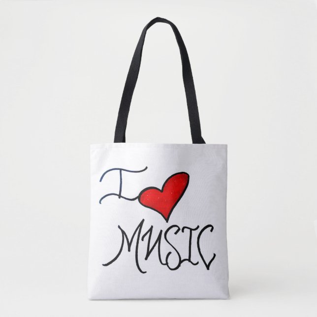 Bolsa Tote Eu Amo Música (Frente)