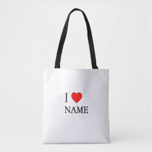 Bolsa Tote Eu amo Nome (personalizável)