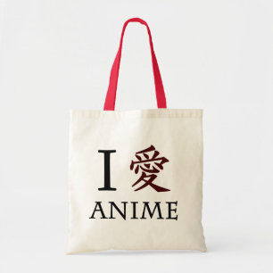 Bolsa Tote Eu amo o Anime