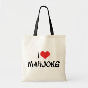 Bolsa Tote Eu amo o coração Mahjong - amante do Mah Jong