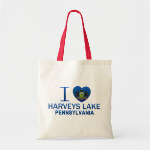 Bolsa Tote Eu amo o lago Harveys, PA
