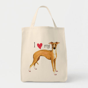 Bolsa Tote Eu Amo o meu Greyhound Italiano