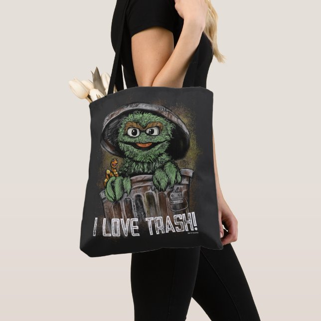 Bolsa Tote Eu Amo O Oscar De Trash E O Slimey (Close Up)
