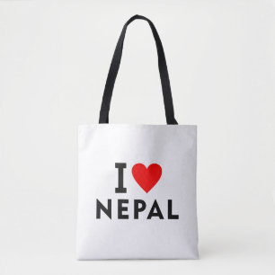 Bolsa Tote Eu amo o país do Nepal como turismo de viagem card