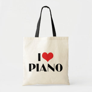 Bolsa Tote Eu amo o piano