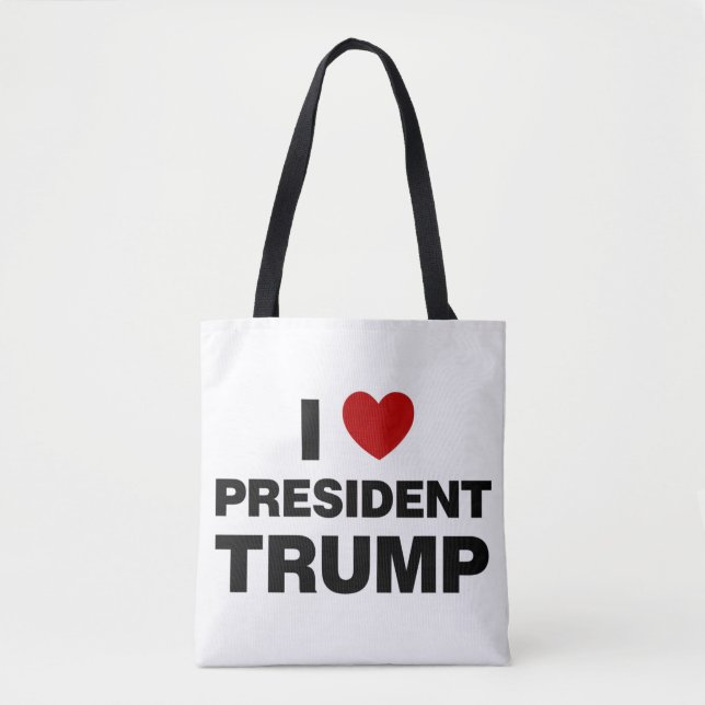 Bolsa Tote Eu Amo o Presidente Trump Heart (Frente)