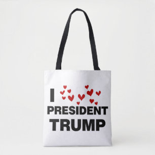 Bolsa Tote Eu Amo O Presidente Trump Hearts