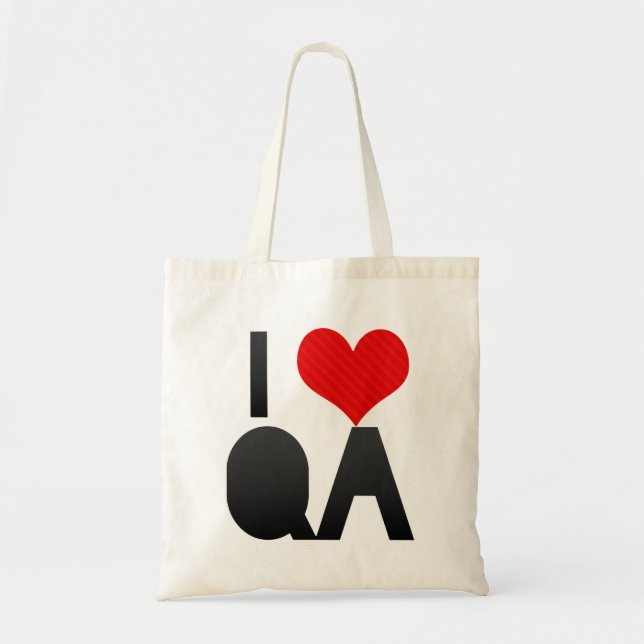 Bolsa Tote Eu amo o QA (Frente)