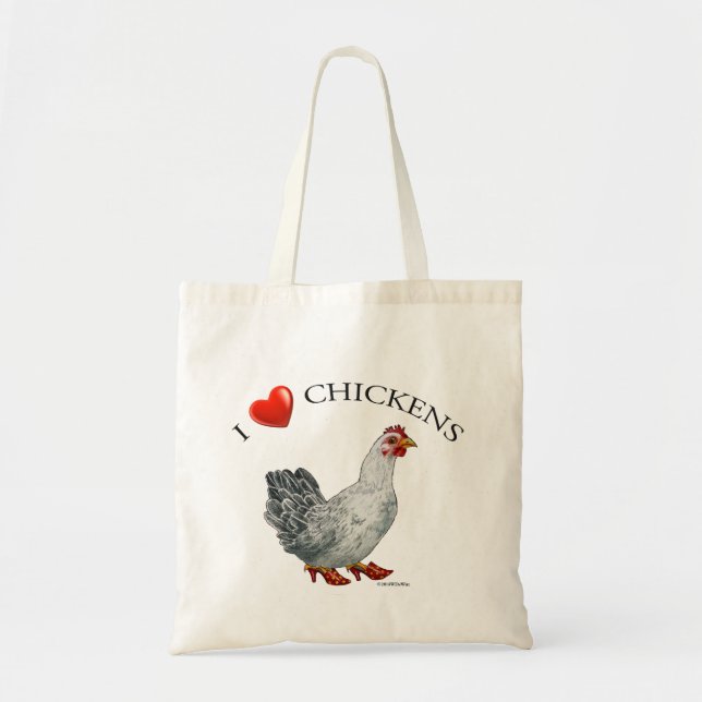 Bolsa Tote Eu amo o saco das galinhas (Frente)