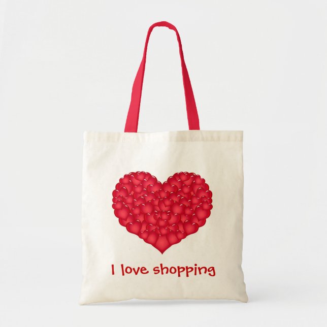 Bolsa Tote Eu amo o saco de compras (Frente)