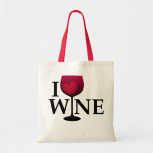 Bolsa Tote Eu amo o saco do vinho