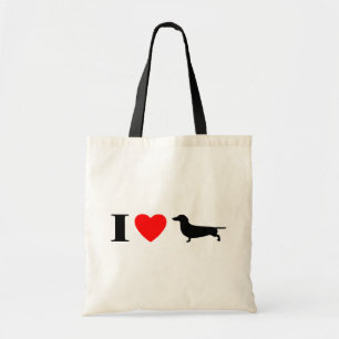 Bolsa Tote Eu amo o saco dos Dachshunds