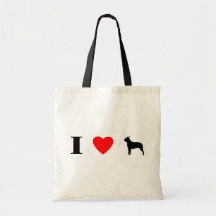 Bolsa Tote Eu amo o saco dos terrier de Boston