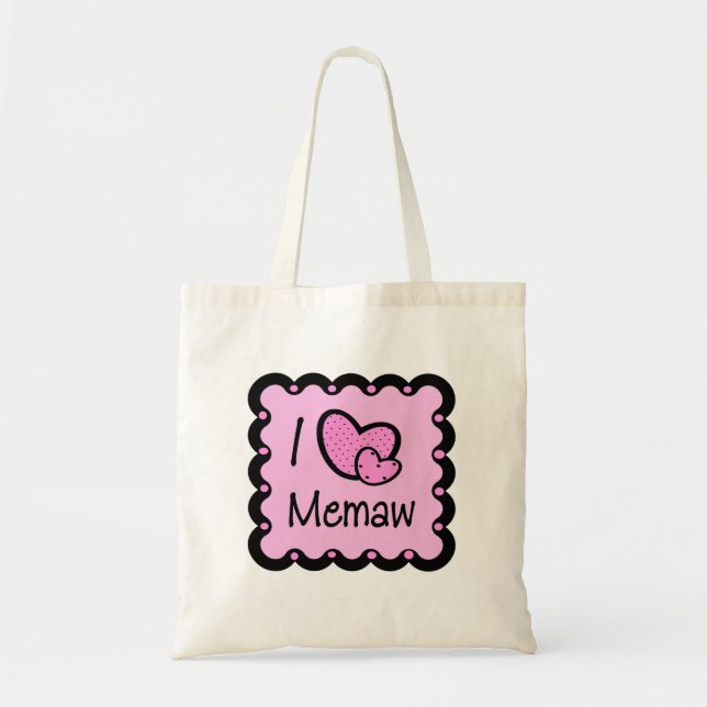 Bolsa Tote Eu amo o t-shirt bonito de Memaw (Frente)
