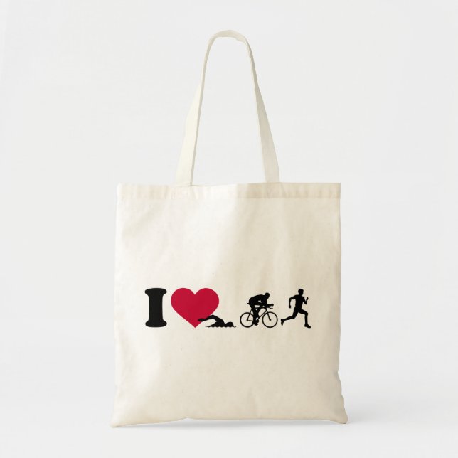 Bolsa Tote Eu amo o triathlon (Frente)