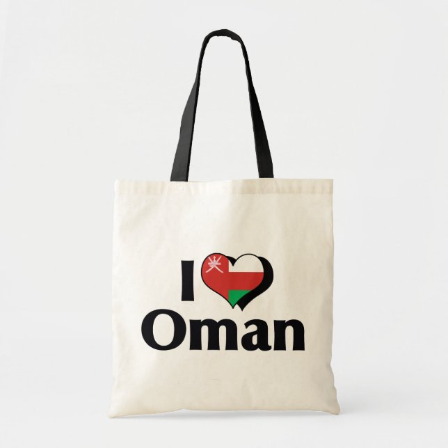 Bolsa Tote Eu Amo Oman Flag (Frente)