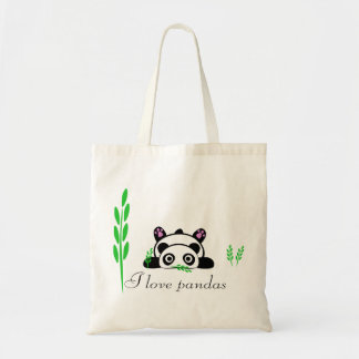 Bolsa Tote Eu amo pandas
