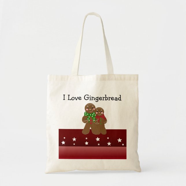 Bolsa Tote Eu Amo Pão de Mel (Frente)