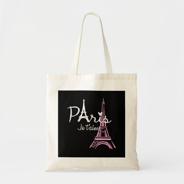 Bolsa Tote Eu Amo Paris Eiffel Torre França Souvenir Francês (Frente)