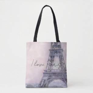 Bolsa Tote Eu Amo Paris Eiffel Tower