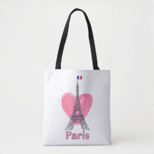 Bolsa Tote Eu Amo Paris Torre Eiffel França Presente