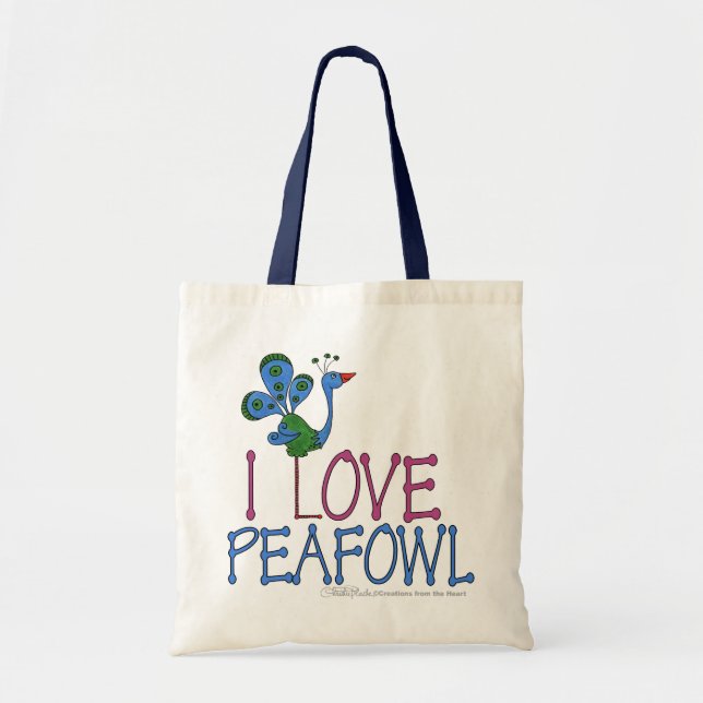 Bolsa Tote Eu Amo Peafowl (Frente)