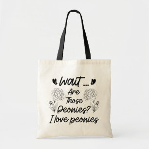 Bolsa Tote Eu Amo Peonies Flores Botânicas Sobrevoam Peony En