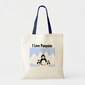 Bolsa Tote Eu Amo Pinguins