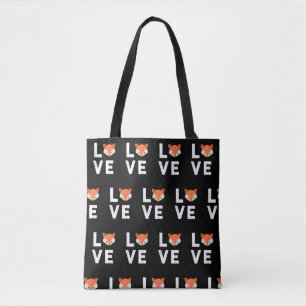 Bolsa Tote Eu Amo Raposas Linda Raposa Raposa Engraçada Amo A