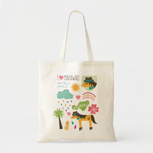 Bolsa Tote "Eu amo saco de Makawao" (Frente)