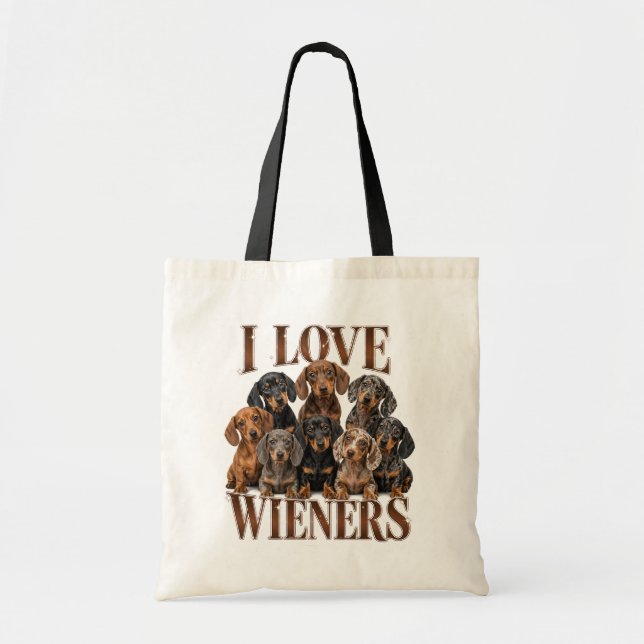 Bolsa Tote Eu Amo Salsichas (Frente)