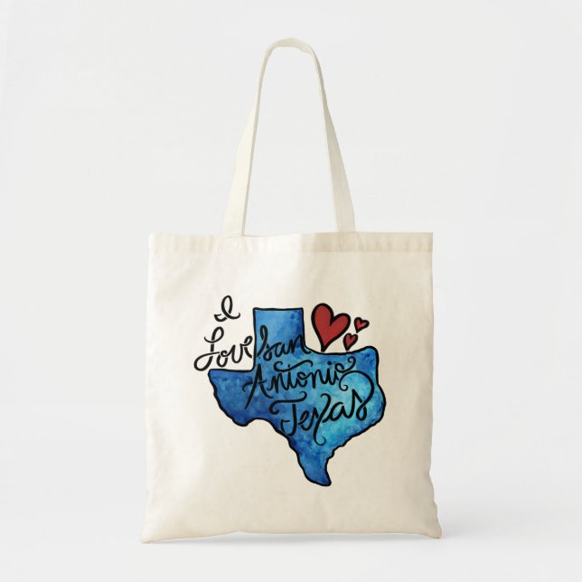 Bolsa Tote Eu amo San Antonio Texas (Frente)