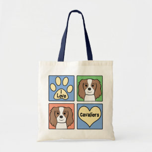 Bolsa Tote Eu amo Spaniels de rei Charles descuidados