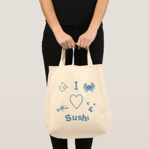 Bolsa Tote Eu Amo Sushi