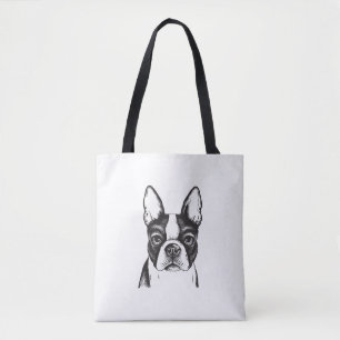 Bolsa Tote Eu amo terrier de Boston