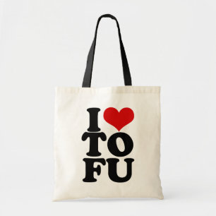 Bolsa Tote Eu Amo Tofu Engraçado Humor Vegan