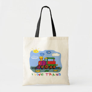 Bolsa Tote Eu amo trens