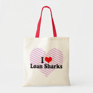 Bolsa Tote Eu amo tubarões de empréstimo
