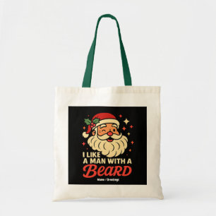 Bolsa Tote Eu Amo Um Homem Com Uma Barba Xmas Papai Noel Engr