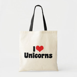 Bolsa Tote Eu Amo Unicórnios do Coração