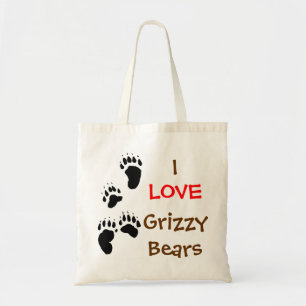 Bolsa Tote eu amo ursos de urso