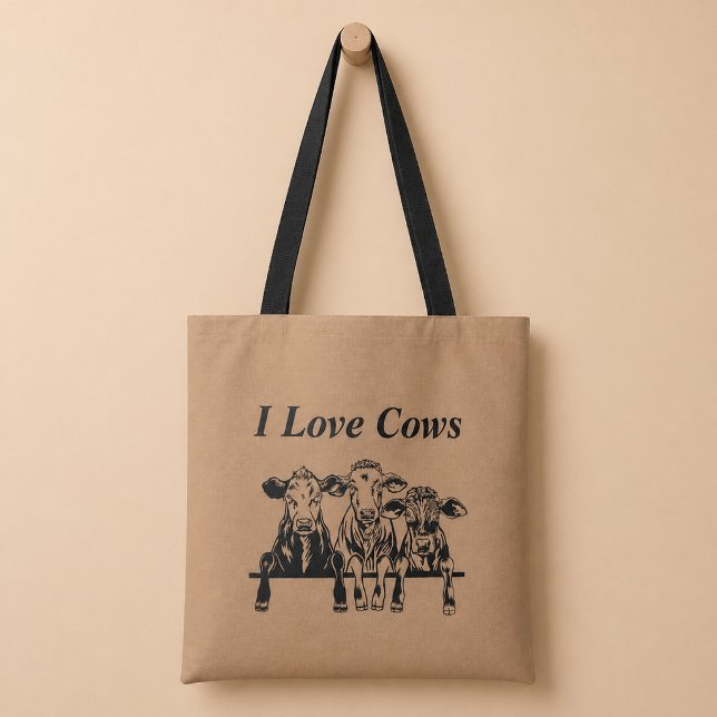 Bolsa Tote Eu Amo Vacas (Criador carregado)
