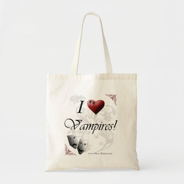Bolsa Tote Eu amo vampiros (Frente)