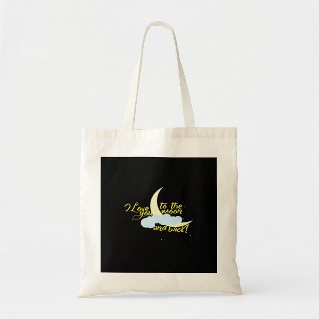 Bolsa Tote Eu Amo Você Até a Lua e de Volta Projeto Artístico (Frente)