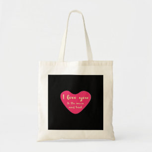 Bolsa Tote Eu Amo Você Até a Lua e de Volta Sentimento Clássi