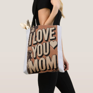 Bolsa Tote eu amo você mãe