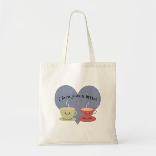 Bolsa Tote Eu amo você um latte!