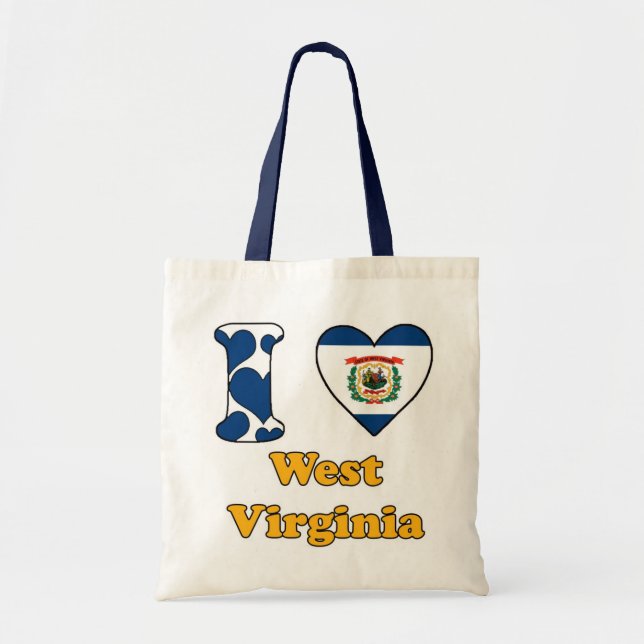 Bolsa Tote Eu amo West Virginia (Frente)